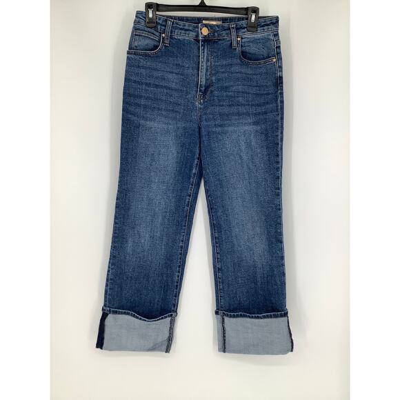 KUT from the Kloth Women's 2 Sienna High Rise Wide Leg Jeans Roll Up Hem O12-13 - Picture 2 of 7